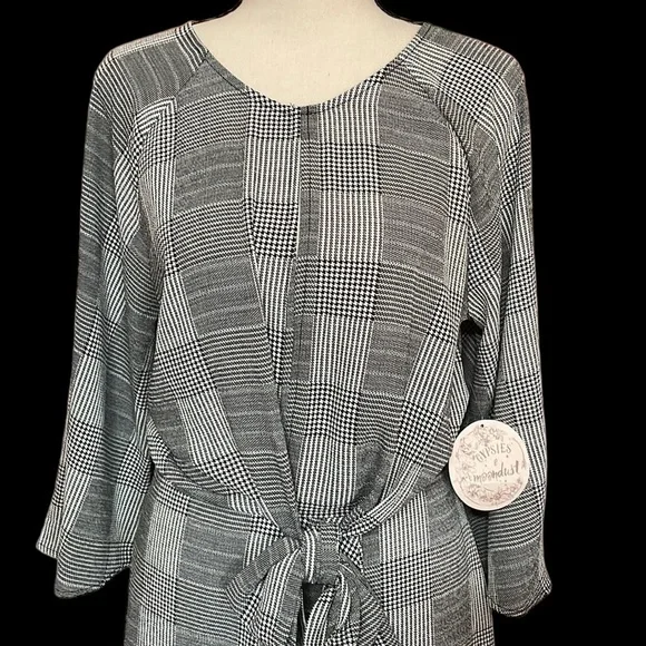 NWT Gypsies & Moondust Houndstooth Attached Wrap Skirt with Tie Dress Size L - Picture 4 of 16